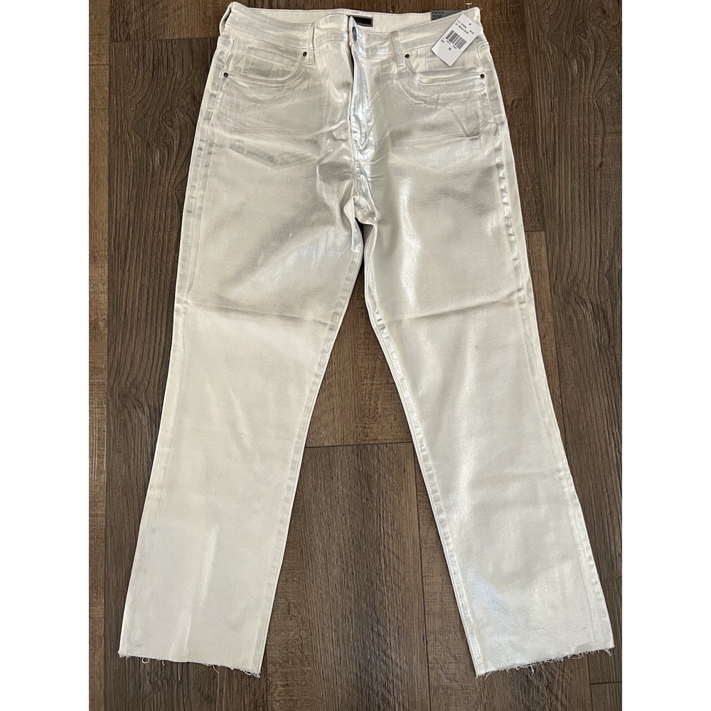 KUT from the Kloth Reese High Rise Ankle Straight Leg Metallic Jeans Women‎ 14